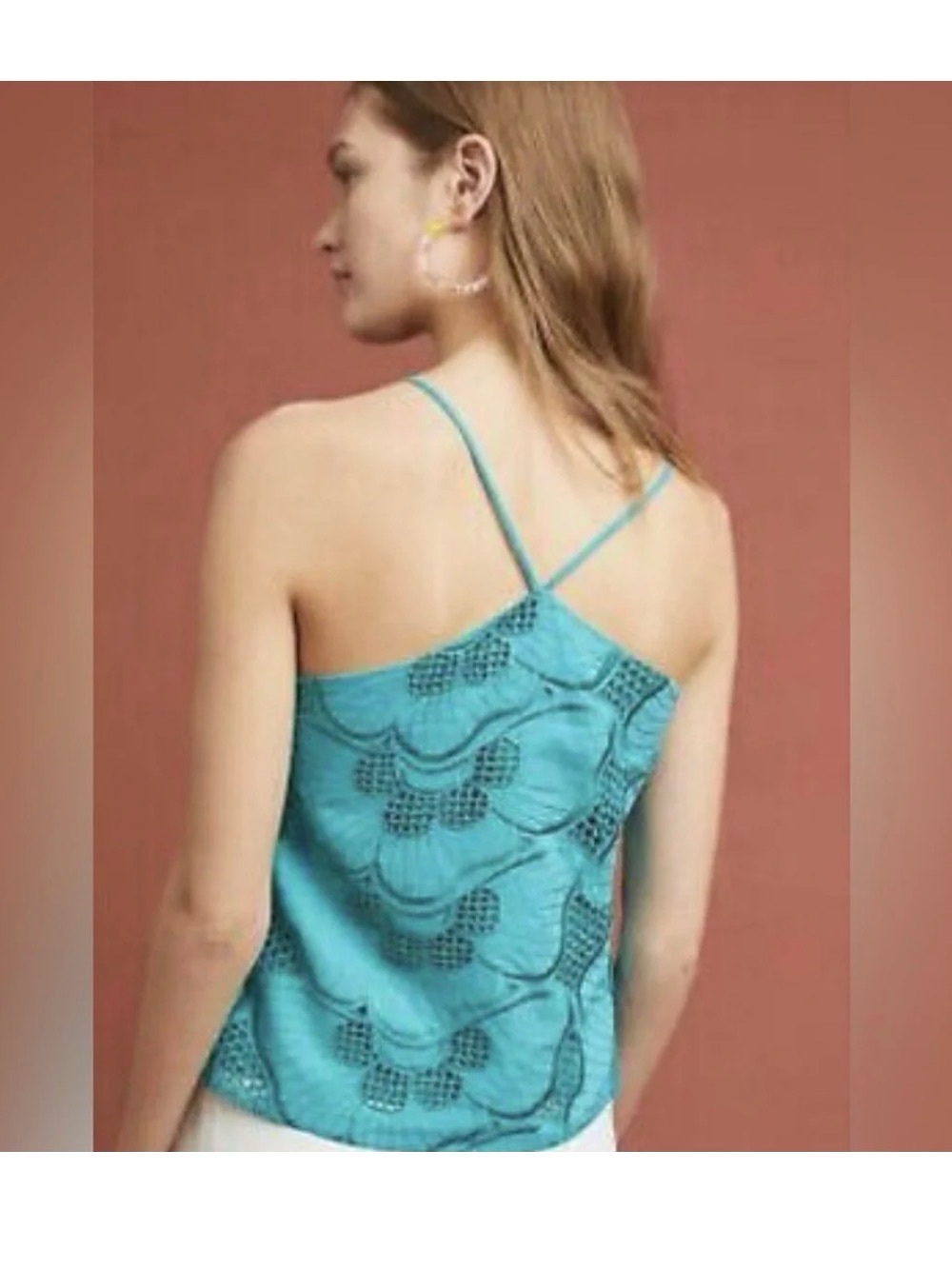 Corey Lynn Calter Turquoise Floral Lace Camisole - Picture 3 of 8